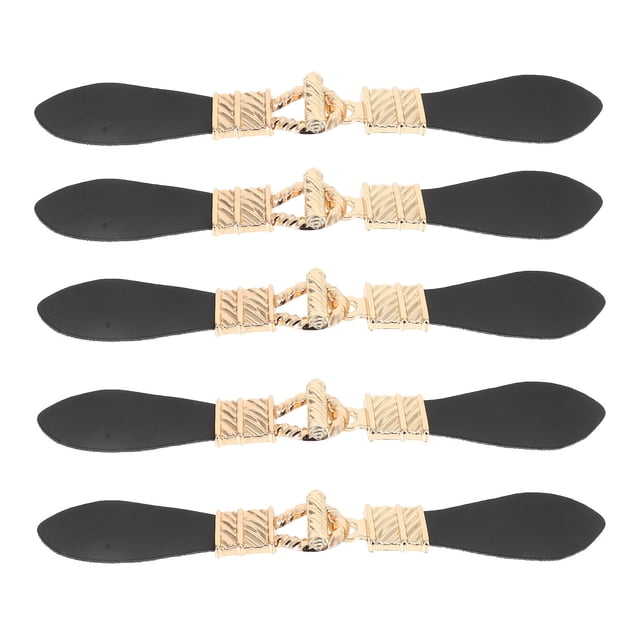 unbranded 5Pares Toggle De PU Para Abrigo Y Chaquetas Con Acabado Fino Negro