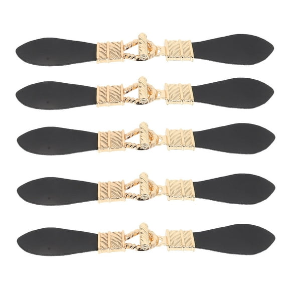 unbranded 5Pares Toggle De PU Para Abrigo Y Chaquetas Con Acabado Fino Negro
