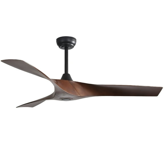 Sofucor 52'' ABS Ceiling Fan No Lights with Remote Control, Ceiling Fans Noiseless Reversible DC Motor, Modern Ceiling Fan for Kitchen Bedroom Living Room (Black)