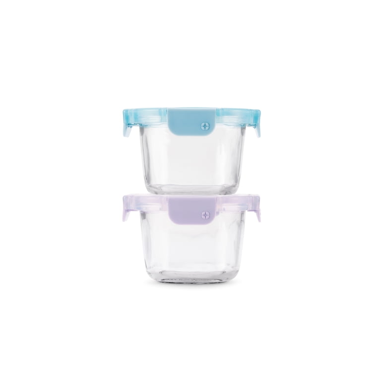 Ello Color Lock 2 Cup Round Glass Food Storage Containers 2-Pack photo 1