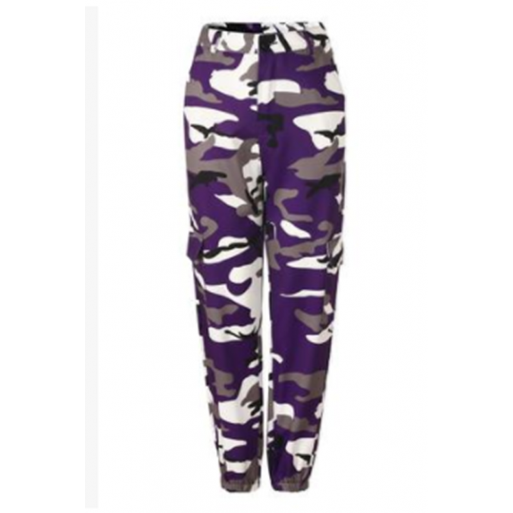 Gaono - Women's Camouflaged Camo Cargo Trousers Cool Pants Military Army Casual Pants with Multi
