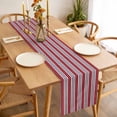 thumbnail image 3 of Red Pink Stripes Table Runner - 90 Inch Long, Kitchen Dining Table Runner Dresser Scarves, Country Simple Gradient Vertical Lines Farmhouse Decor for Coffee Tables Wedding Party Banquet, 3 of 8