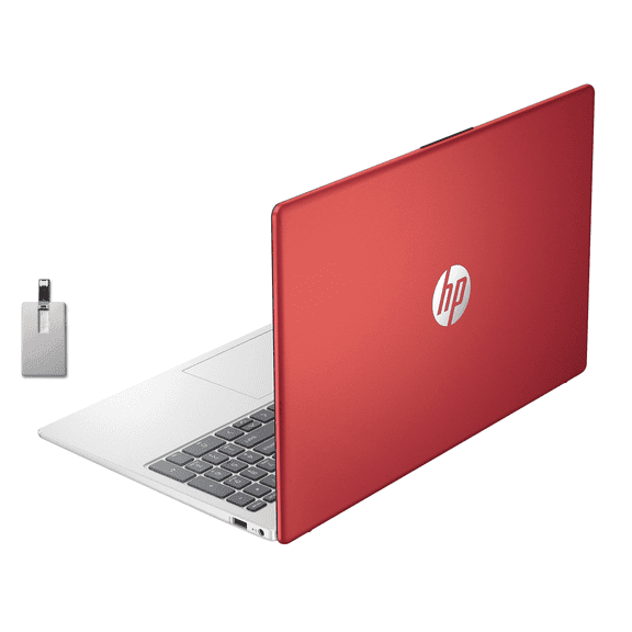 HP 15.6" Business Laptop, Anti-Glare HD Laptop, Intel Pentium Processor, 16GB RAM, 128GB SSD 1 Year Office 365, 720p Camera, Type-C, Win 11, Red
