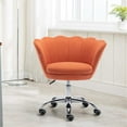 thumbnail image 4 of Swivel Shell Chair for Living Room/Bed Room, Swivel Seat with 360 Degrees, Adjustable Lift Height, Modern Leisure Arm Chair Orange, 4 of 7
