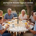 thumbnail image 3 of Round Outdoor Tablecloth with Umbrella Hole and Zipper, Light Brown Starfish Coastal Tablecloth with Elastic Waterproof, Summer Coral Shell Beach Nautical Patio Table Covers for 31" - 35" Tables, 3 of 9