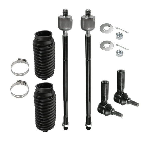 Unique Bargains 6Pcs Front Inner Outer Tie Rod End Link with Boot for Toyota Matrix 2003-2008 Front Wheel Drive No.EV466
