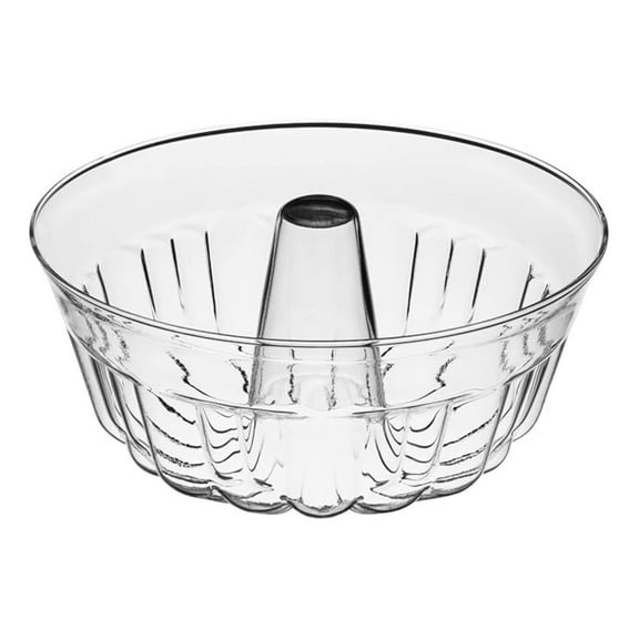 Glass Bundt Cake Pan - 2.1 Quart Fluted Tube Pan, Heat & Cold Safe