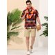 thumbnail image 3 of Lars Amadeus Camisas a cuadros hawaianas de manga corta con bloques de color para la playa de verano para hombre rojo XXL Unique Bargains Camisas, 3 of 6