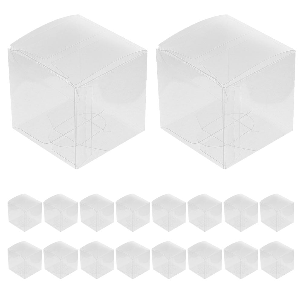 Macaron Boxes 24pcs Gift Packing Boxes Square Bakery Boxes Clear Boxes for Festival Party Favors