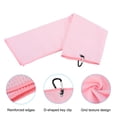 thumbnail image 4 of Toallas de golf Uxcell 20"x16" Tri Fold Patrón de waffle Toallas de fibra suave con clip D Rosa, 4 of 5