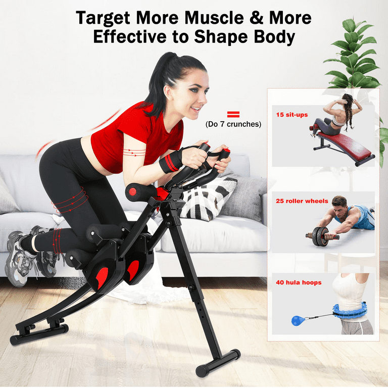 Tiikiy Ab Machine Ab Workout Equipment for Home Gym Foldable Core