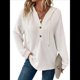 thumbnail image 3 of Sudadera con Capucha para Mujer, de Punto Gofre, Larga, Cordón Ajustable, Botones, Cuello en V, Informal, Tipo Jersey, con Capucha S, 3 of 8