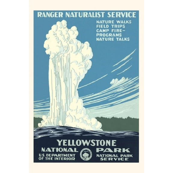 Pocket Sized - Found Image Press Journals: Vintage Journal Yellowstone National Park Travel Poster, Old Faithful (Paperback)