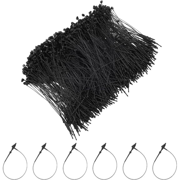 1000 Pcs Black Plastic Fasteners Hang Tags 4inch Hang Tag Snap Lock Pins Professional Grade Security Loop Fasteners for Impeccable Tag Attachment Safety Ring Ties for Retail Store