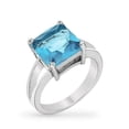 thumbnail image 1 of Precious Stars R07595R-S32-06 Precious Stars Silvertone Princess-Cut Aqua Cubic Zirconia Ring, 1 of 1