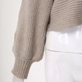 thumbnail image 2 of Vedolay Sweater Women's 2023 Fall Cropped Turtleneck Knitted Sweater Pullover Loose Tops,Khaki L, 2 of 5