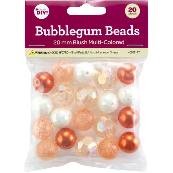 CousinDIY Bubblegum Bead 20mm 20/Pkg-Blush Multi