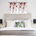thumbnail image 3 of Red Flowers Kitchen Curtains Window Panels, Spring Floral Elegant Pastoral Watercolor Insulated Window Treatment Curtain, Grommet Curtains for Bedroom/Living Room/Bathroom, 2 Piece 42"Wx54"L, 3 of 8