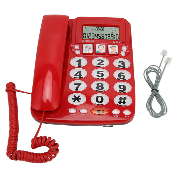 Téléphone filaire Téléphone fixe, téléphone filaire à double interface avec  identification de l'appelant pour