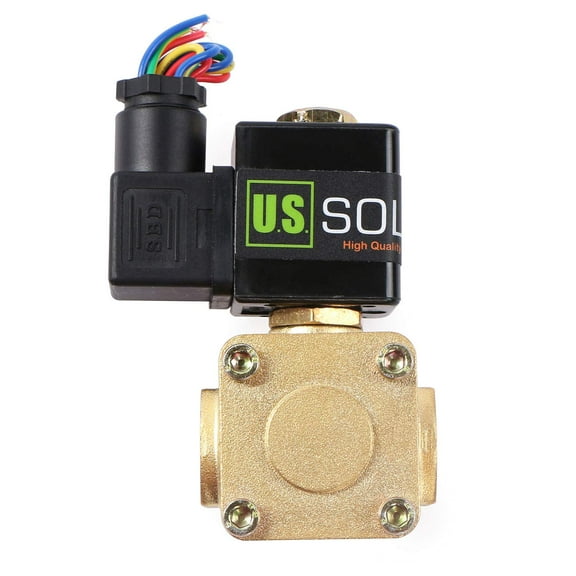 U.S. Solid Electric Solenoid Valve Pilot Operated VITON Seal Normally Closed DC 12V Brass 1/2 inch
