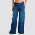 thumbnail image 2 of YDFCWXW Women's Wide Leg Denim Jeans | Mid-High Waist Straight Leg Boyfriend Fit | Relaxed Baggy Pants (BU1, XL), 2 of 9