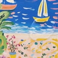 thumbnail image 4 of Yayeee Shower Curtain with Hooks 72"x72" Waterproof Fabric Bathroom Hanging Decor, Yellow Seaside, 4 of 5