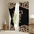 thumbnail image 3 of Homewish Cartoon Monogrammed T Curtains Pack of 2 (42x84 Each) for Teens, Leopard Cheetah Print Curtains Blackout, Modern Fashion Bedroom Curtains, Window Curtains Decor, 3 of 6