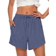 thumbnail image 2 of MOSHU 3 Pack Womens Pajamas Shorts Drawstring Pj Shorts for Women Casual Sleep Lounge Shorts with Pockets, 2 of 11