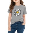 thumbnail image 2 of Cethrio Girls Cotton T-shirts, Short Sleeve Summer Crew Neck Casual Graphic Tees for Girl Gray Size 9-10 T, 2 of 3