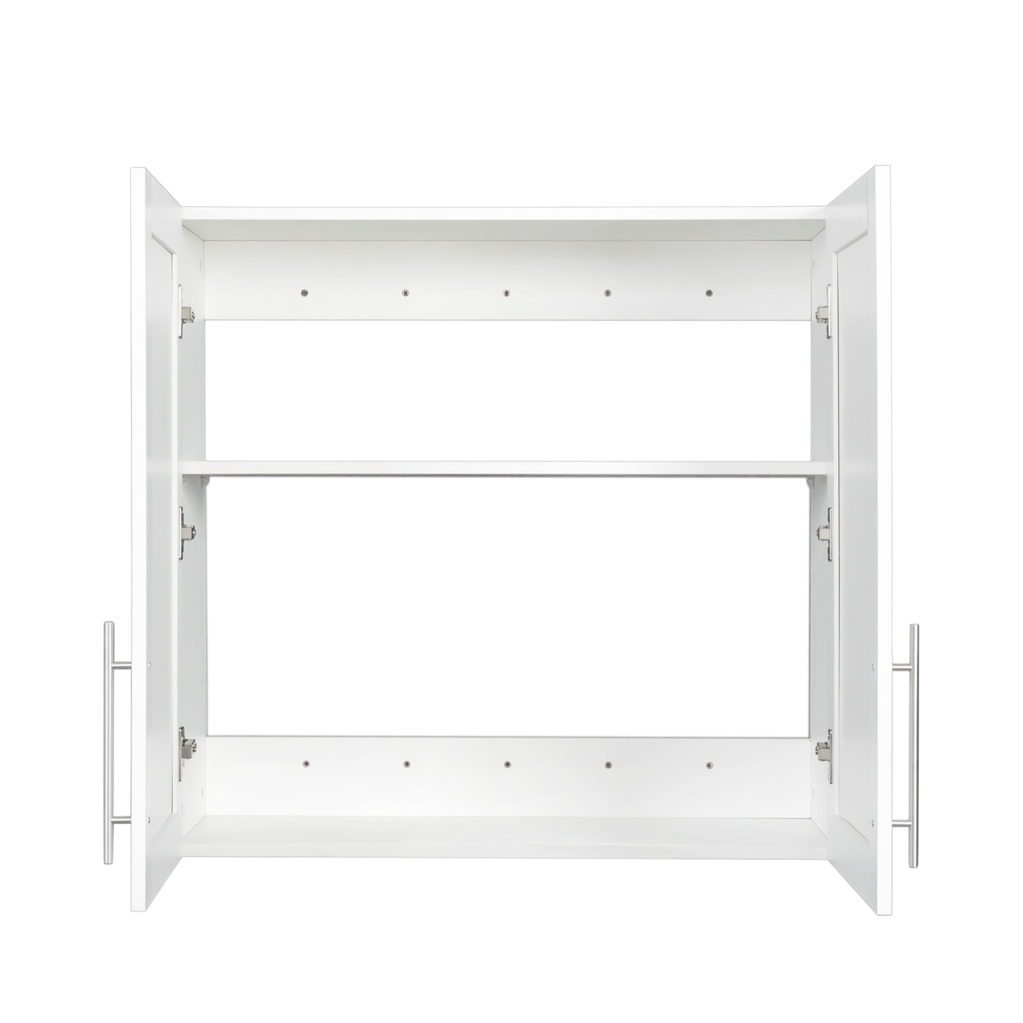 Aukfa 31.5" Wall Mounted Storage Cabinet with Adjustable Shelves, Stackable Utility Cabinet for Laundry Room & Kitchen, White