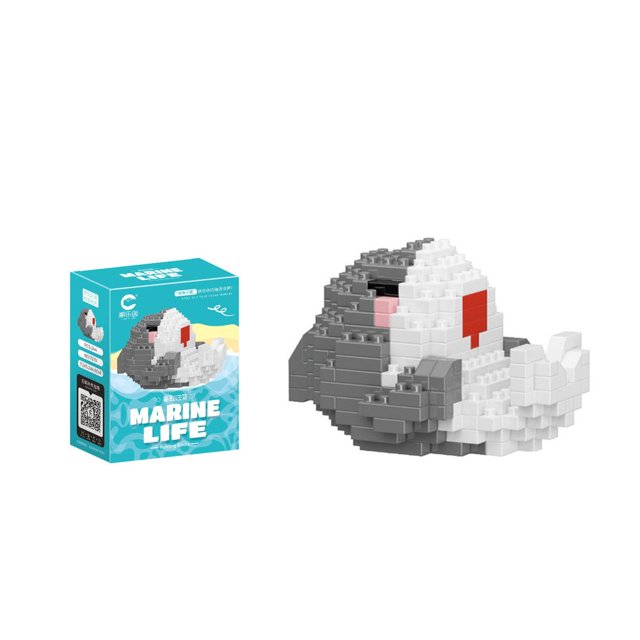 Figuras de ladrillos en miniatura, organismos marinos, microbloques de construcción, tortugas marinas, orcas, belugas y morsas
