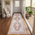 thumbnail image 2 of ARJINCUTE Boho Vintage Distressed Runner Rug Red 2'x8', Soft Machine Washable Foldable Non-Slip Carpet for Hallway Kitchen Entryway Bedroom Laundry, 2 of 9