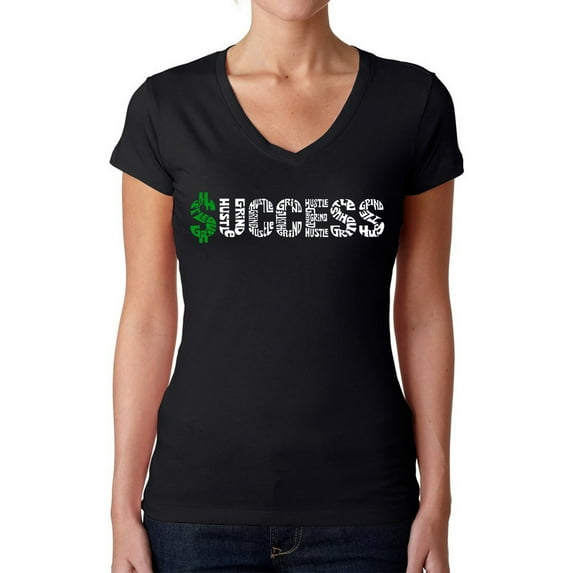 Women's Word Art V-Neck T-Shirt - Success