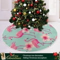 thumbnail image 6 of Coolnut Flamingo Christmas Tree Skirt Home Decoration Large Round Christmas Tree Skirt for Holiday Party Home Christmas Day Ornaments,35.4", 6 of 6