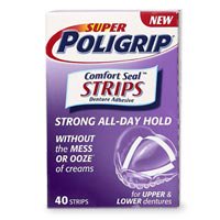 Amazon Com Super Poligrip Comfort Seal Denture Adhesive Strips 40 Count Prime Pantry