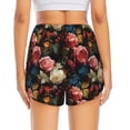thumbnail image 4 of Uemuo Rose Flowers Pattern Women's Athletic Shorts High Waisted Running Shorts with Liner Pockets Gym Elastic Workout Shorts-Large, 4 of 9