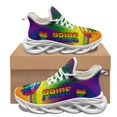 thumbnail image 1 of Zapatillas de baloncesto antideslizantes con cordones y diseño personalizado del orgullo LGBT para mujer, zapatillas populares para exteriores, viajes y fitness., 1 of 6
