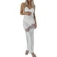 thumbnail image 1 of VISgogo Vestido largo para mujer, correa de espagueti, sin mangas, de encaje, transparente, color sólido, vestidos divididos VISgogo  moda, 1 of 9