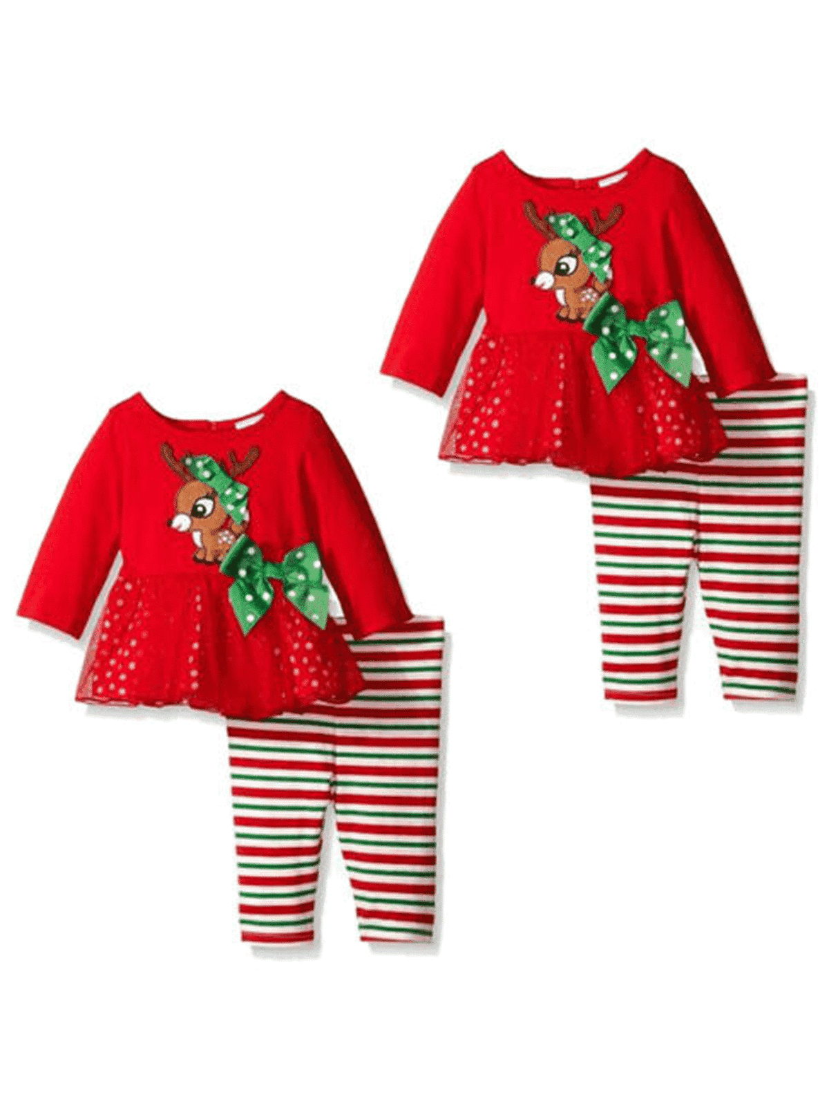 2pcs Newborn Baby Boy Girl Outfit Tops+pants Infant Toddler Xmas Clothes set 