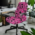 thumbnail image 2 of Renewold Leopard Print Love Pink Office Chair Cover Soft Rotating Boss Chair Slipcover for Armrest Chairs Removable Swivel Chair Slipcover Polyester Spandex Fabric Cover, L, 2 of 7