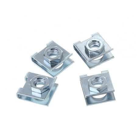 

GRJIRAC 4 Pcs Car License Plate Fastener Buckle Metal Screw Nut U-Type Clips Retainer 6m