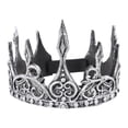thumbnail image 4 of kurtrusly King Crown for Men Birthday for Men Medieval for Prom Party Ancient silver, 4 of 8