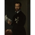 thumbnail image 2 of Mirabello Cavalori 11x14 Gold Ornate Wood Frame and Double Matted Museum Art Print Titled - Portrait of a Knight of Malta, Probably Fra Jacopo Salviati (1566), 2 of 4