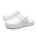 thumbnail image 3 of Zapatos jardín la zapatilla Slipper Mulas redondas Tubos Hebilla ajustable para hombres Slip-On interiores al aire libre, 3 of 8