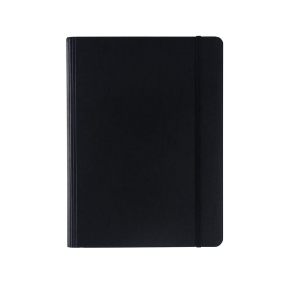 Fabriano Ecoqua Plus Hidden Spiral-Bound Notebook, 5.8" x 8.3", A5, Lined, Black