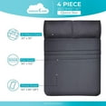 thumbnail image 3 of DREAMCARE - Bed Sheets Set - Queen Size Sheet with Side Pocket - 4pcs Set, 15 inches, Dark Gray, 3 of 6