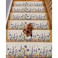 thumbnail image 2 of Stair Treads for Wooden Steps,Spring Floral Peel and Stick Stair Treads with Adhesive,Purple Flowers Summer Botanical Rustic Non Slip Indoor Stairs Runner Rugs Mats for Elders Dogs 8"x30" 15PCS, 2 of 7