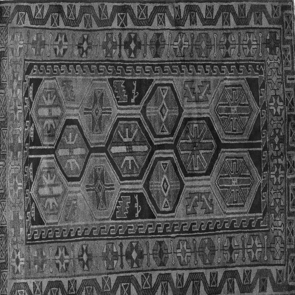 Ahgly Company Indoor Square Persian Gray Traditional Area Rugs, 4' Square