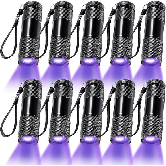 10 Pieces Uv Blacklight Flashlights, Led Flashlight Torch Light, Handheld Blacklight Flashlights, Mini Light Torch Detector, Portable Uv Flashlight To