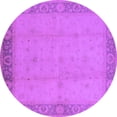 thumbnail image 1 of Ahgly Company Indoor Round Oriental Purple Traditional Area Rugs, 4' Round, 1 of 4
